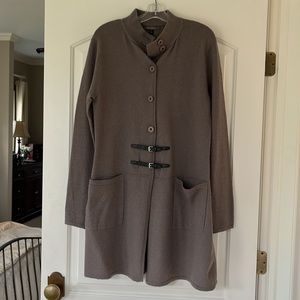 Boiled wool knee length coat